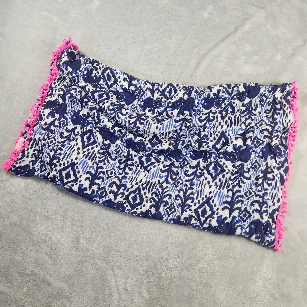 Lilly Pulitzer Riley Infinity‎ Scarf Navy Good Reef Coral Starfish Rayon Coastal